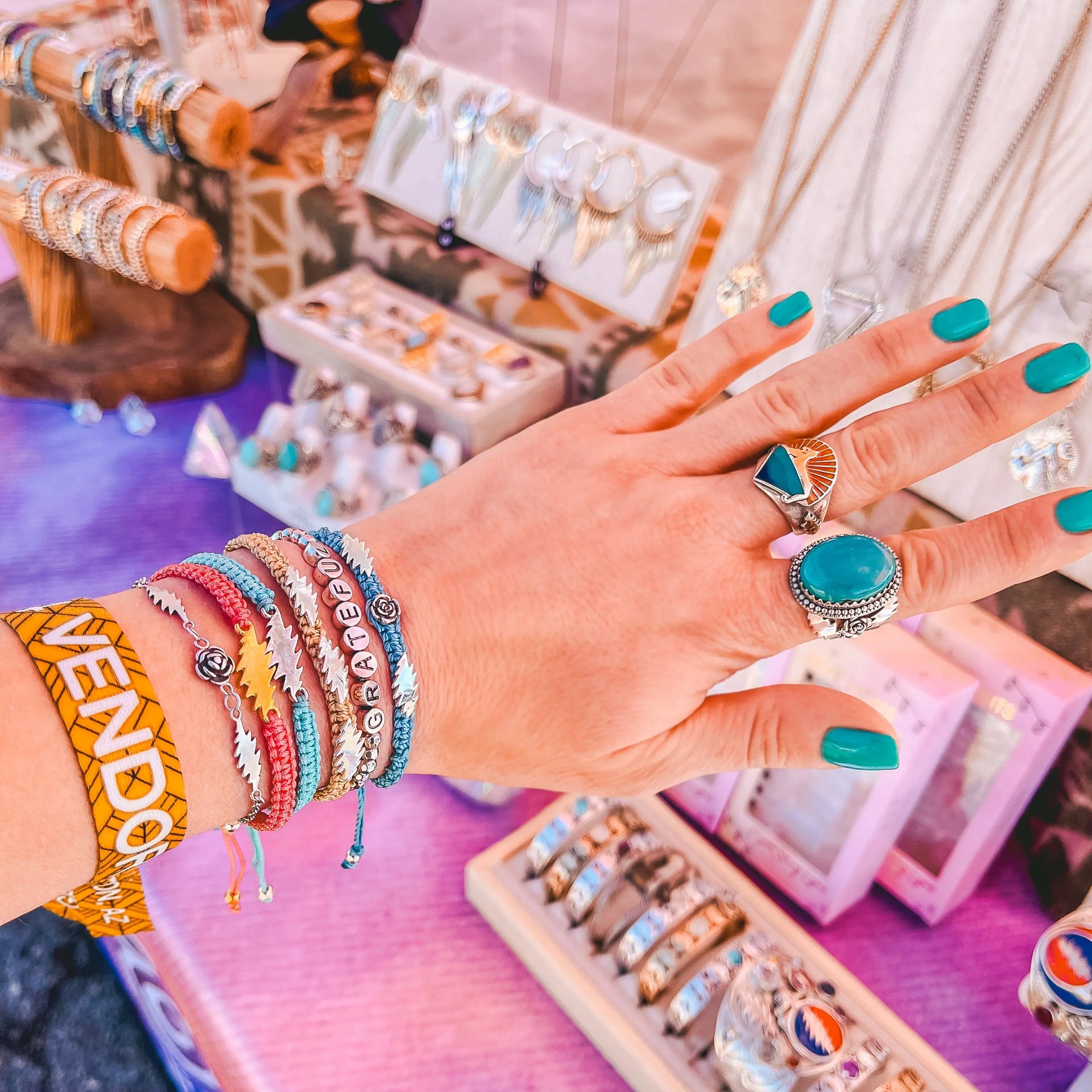 Grateful Dead Summer Tour Stacking Bracelets | Promised Land Hiouchi Jewels / Rose & Bolt Grateful Dead Jewelry Bracelet {{Shop name}}