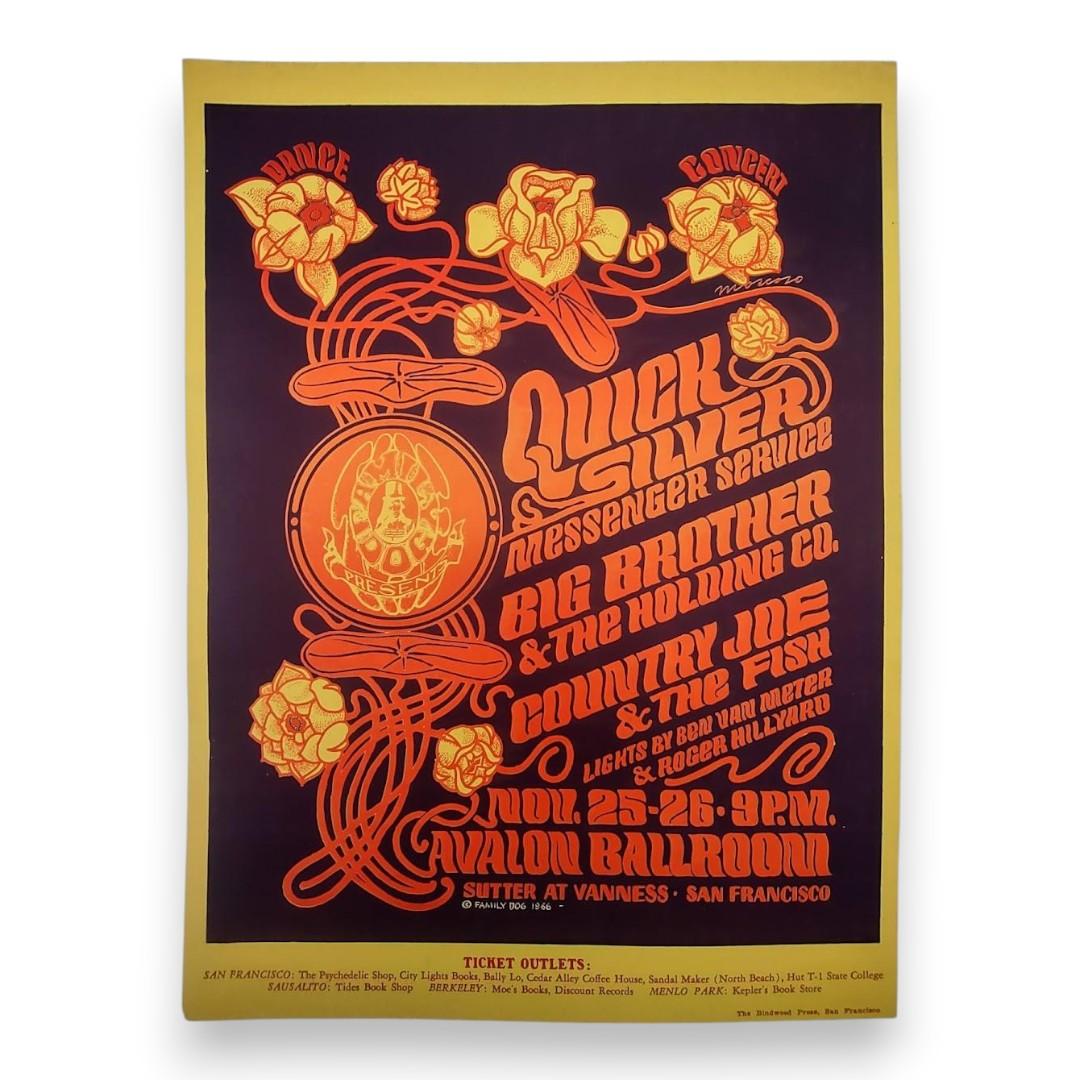 Quicksilver Messenger Service, Big Brother & The Holding Company – The Avalon Ballroom, San Francisco (Nov 25–26, 1966) by Victor Moscoso