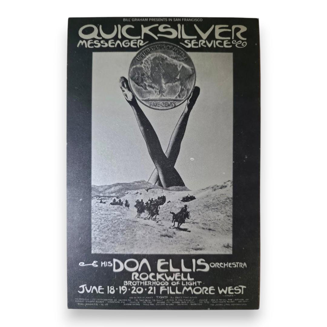 Quicksilver Messenger Service, Sha Na Na, Rockwell, The Fillmore West by David Singer | June 18-21, 1970 | Vintage Handbill - Front