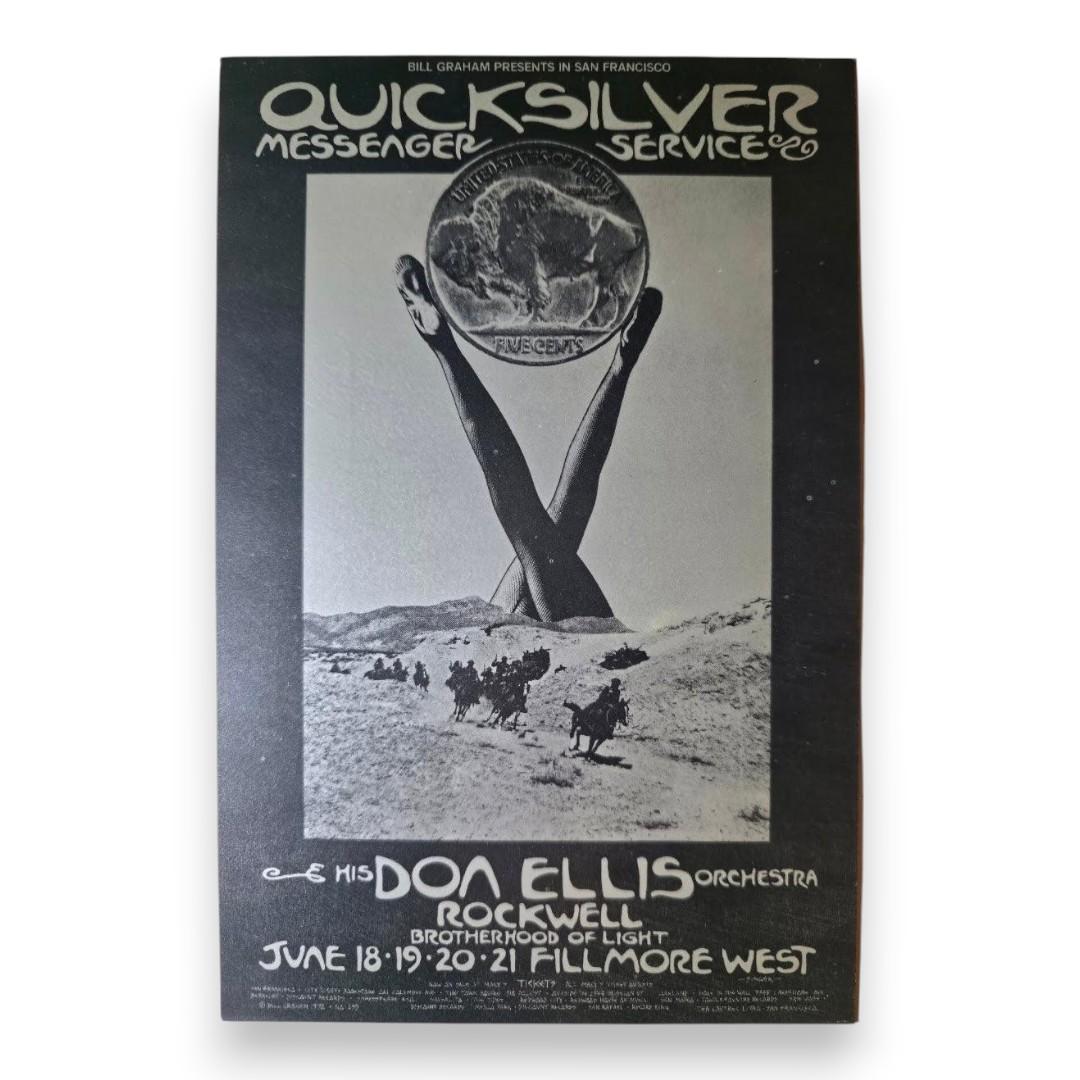 Quicksilver Messenger Service, Sha Na Na, Rockwell, The Fillmore West by David Singer | June 18-21, 1970 | Vintage Handbill