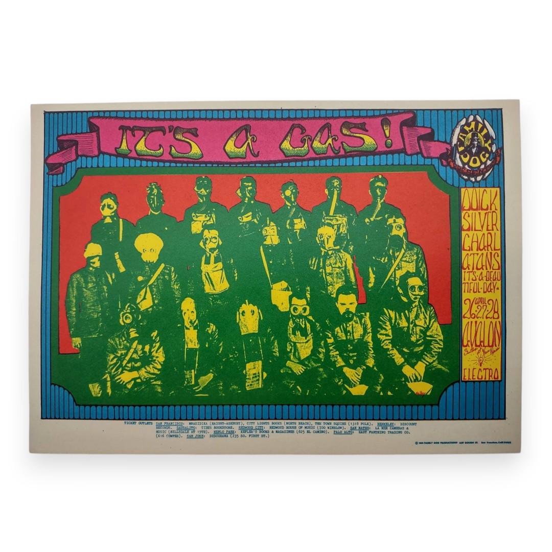 Quicksilver Messenger Service, The Charlatans, It’s a Beautiful Day – The Avalon Ballroom, San Francisco (Apr 26–28, 1968) by Alton Kelley (Postcard)