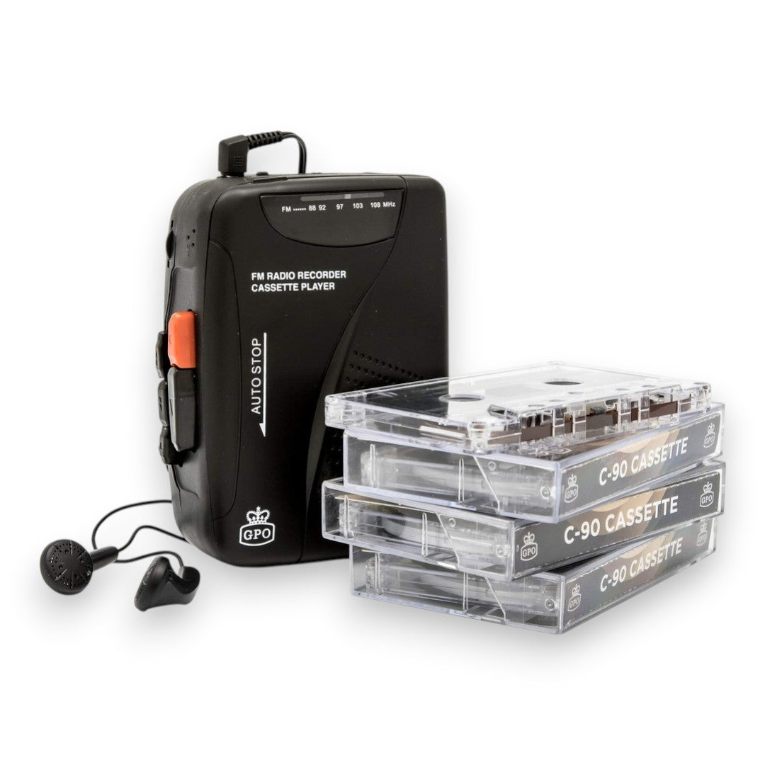 Retro Portable Cassette Player with FM Radio & Voice Recorder