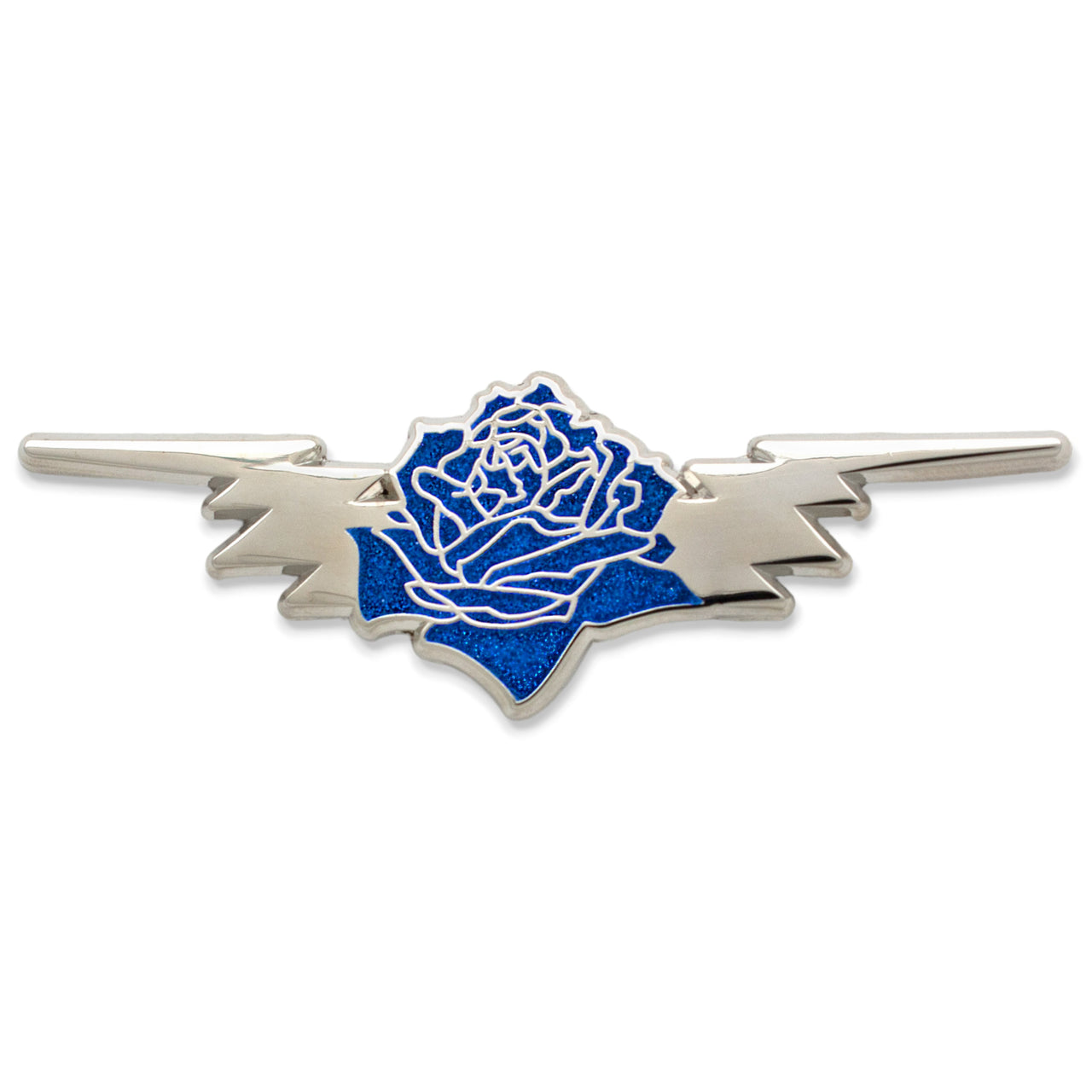 Rose & Bolt Wings Pin | Electric Blue