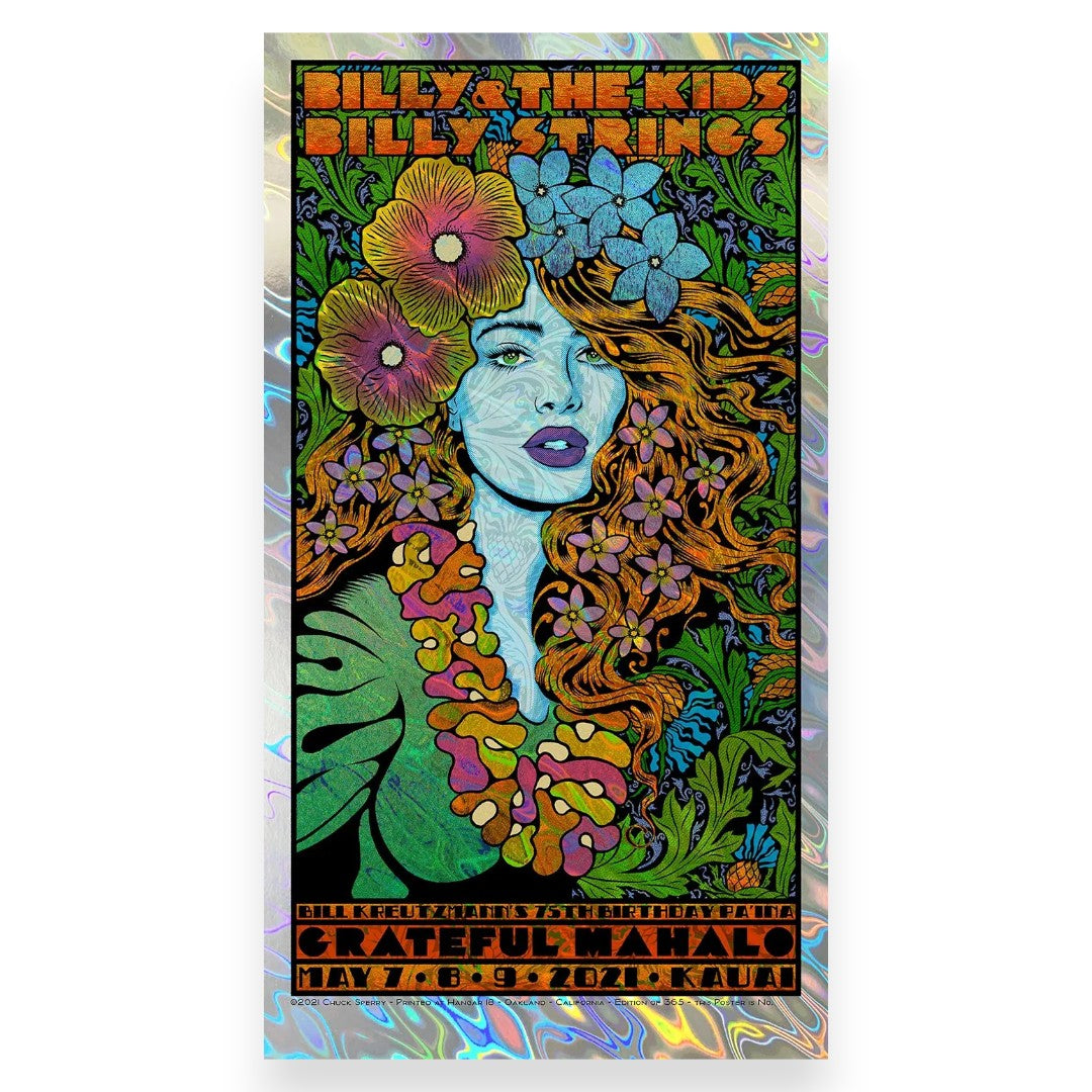 [SCRATCH & DENT] Grateful Mahalo Lava Foil Poster by Chuck Sperry