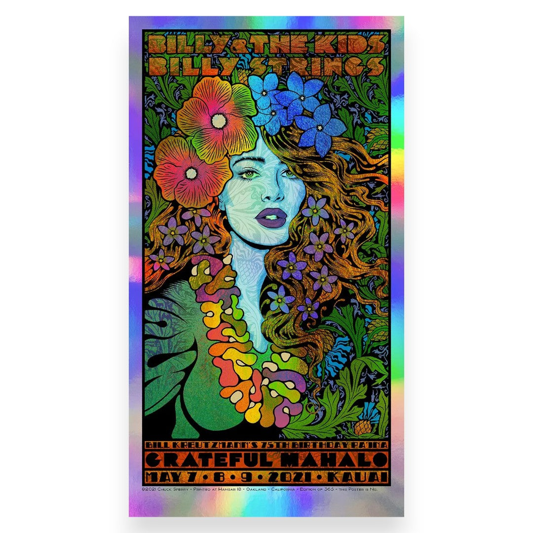 [SCRATCH & DENT] Grateful Mahalo Rainbow Foil Poster by Chuck Sperry