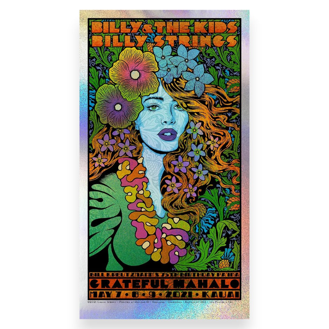 [SCRATCH & DENT] Grateful Mahalo Sparkle Foil Poster by Chuck Sperry