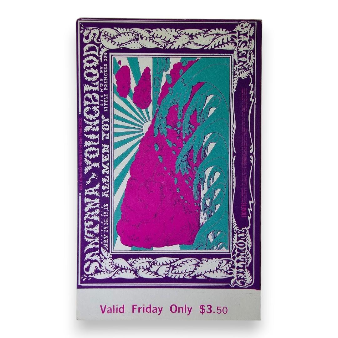Santana, The Youngbloods, Allmen Joy - May 16, 1969 - The Fillmore | Vintage Concert Ticket