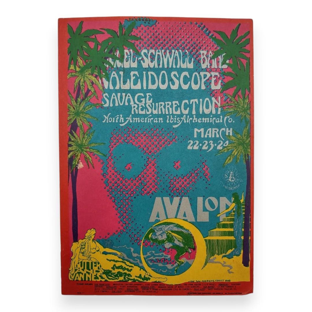 Siegel-Schwall Band, Kaleidoscope – The Avalon Ballroom, San Francisco (Mar 22–24, 1968) by San Andreas Fault (Postcard, Fair Condition)