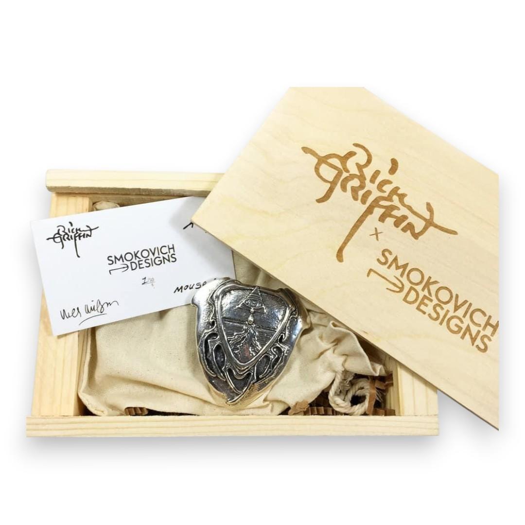 Silver Belt Buckle by Rick Griffin x Smokovich Designs