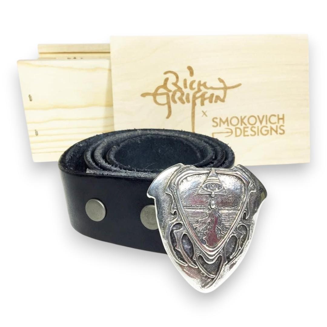 Silver Belt Buckle by Rick Griffin x Smokovich Designs