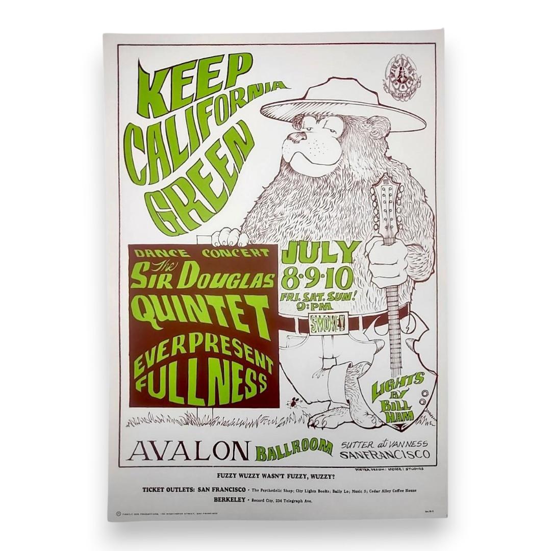 Sir Douglas Quintet – The Avalon Ballroom, San Francisco (Jul 8–10, 1966) by Stanley Mouse & Alton Kelley (2nd Edition, Very Good Condition)