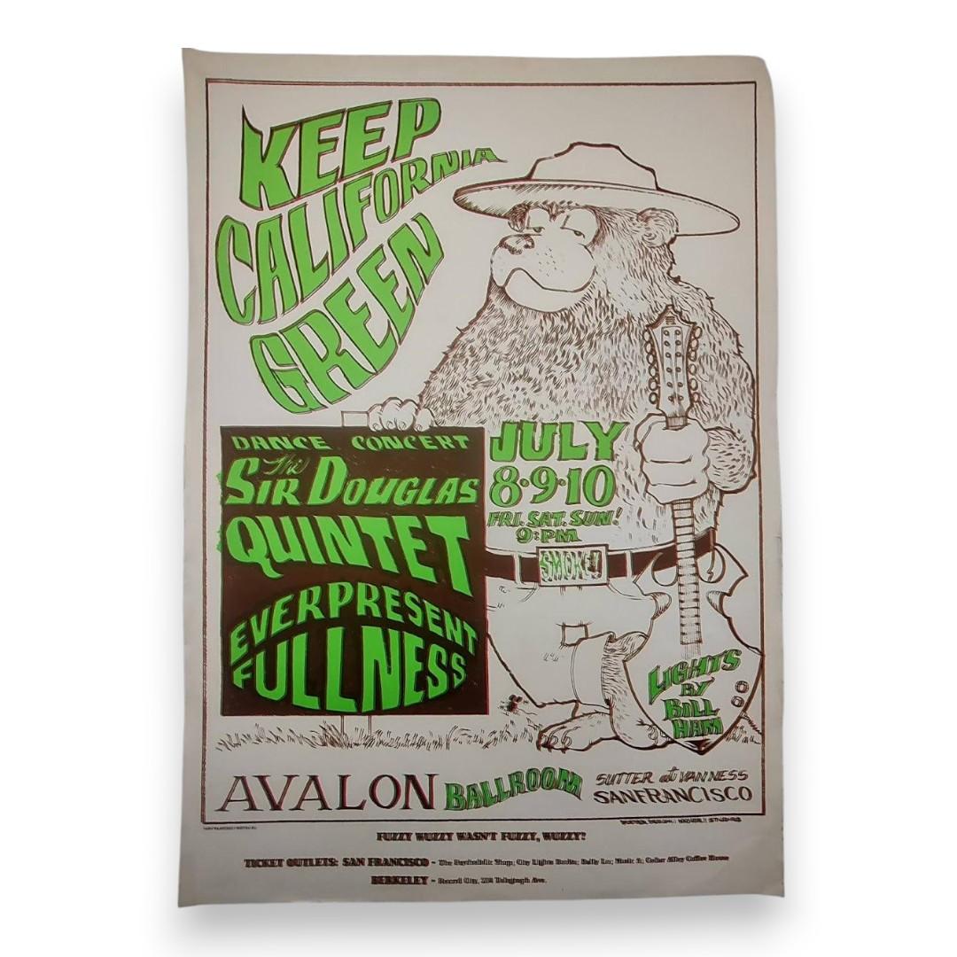 Sir Douglas Quintet – The Avalon Ballroom, San Francisco (Jul 8–10, 1966) by Stanley Mouse & Alton Kelley (3rd Edition, Fair Condition)