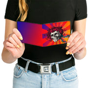 Skull & Roses Bi-Fold Wallet | Orange & Red