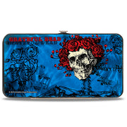 Skull & Roses Hinged Wallet | Blue
