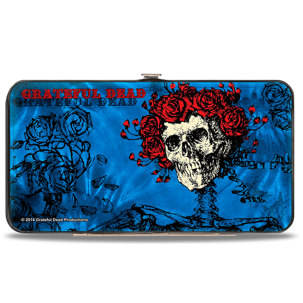 Skull & Roses Hinged Wallet | Blue