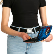 Skull & Roses Hinged Wallet | Blue
