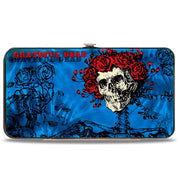 Skull & Roses Hinged Wallet | Blue