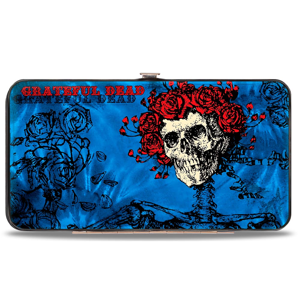 Skull & Roses Hinged Wallet | Blue