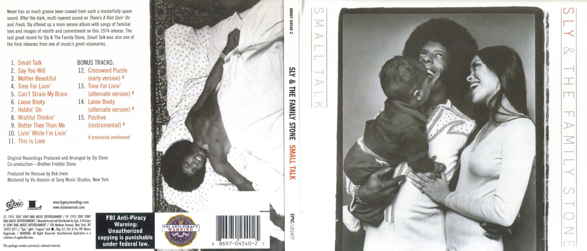 Sly & The Family Stone – Small Talk (CD) - Label