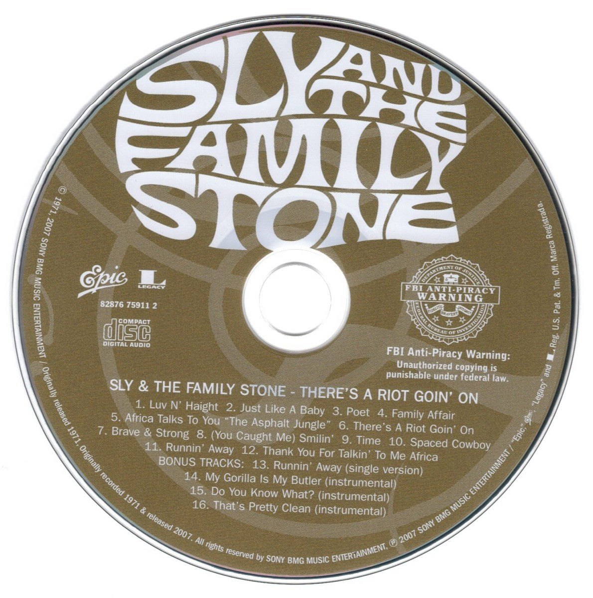 Sly & The Family Stone – There's A Riot Goin On (Bonus Tracks, Limited Edition, Remastered CD) - Detail