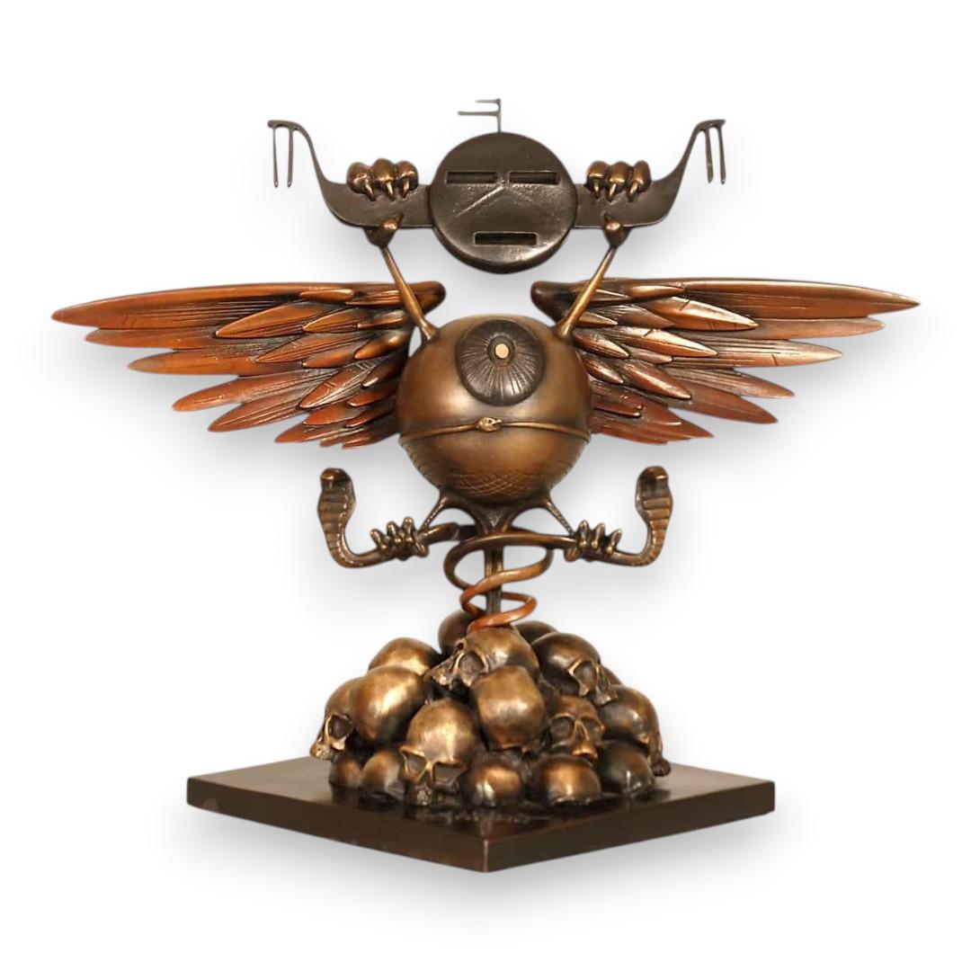 Soundproof Eyeball Limited Edition Bronze Sculpture by Rick Griffin - Front