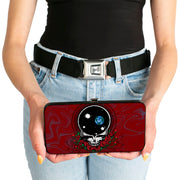 Space Your Face Hinged Wallet | Red Swirl