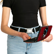 Space Your Face Hinged Wallet | Red Swirl