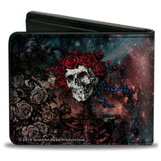 Space Your Face + Skull & Roses Bi-Fold Wallet | Galaxy
