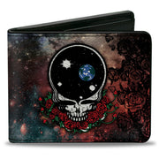 Space Your Face + Skull & Roses Bi-Fold Wallet | Galaxy