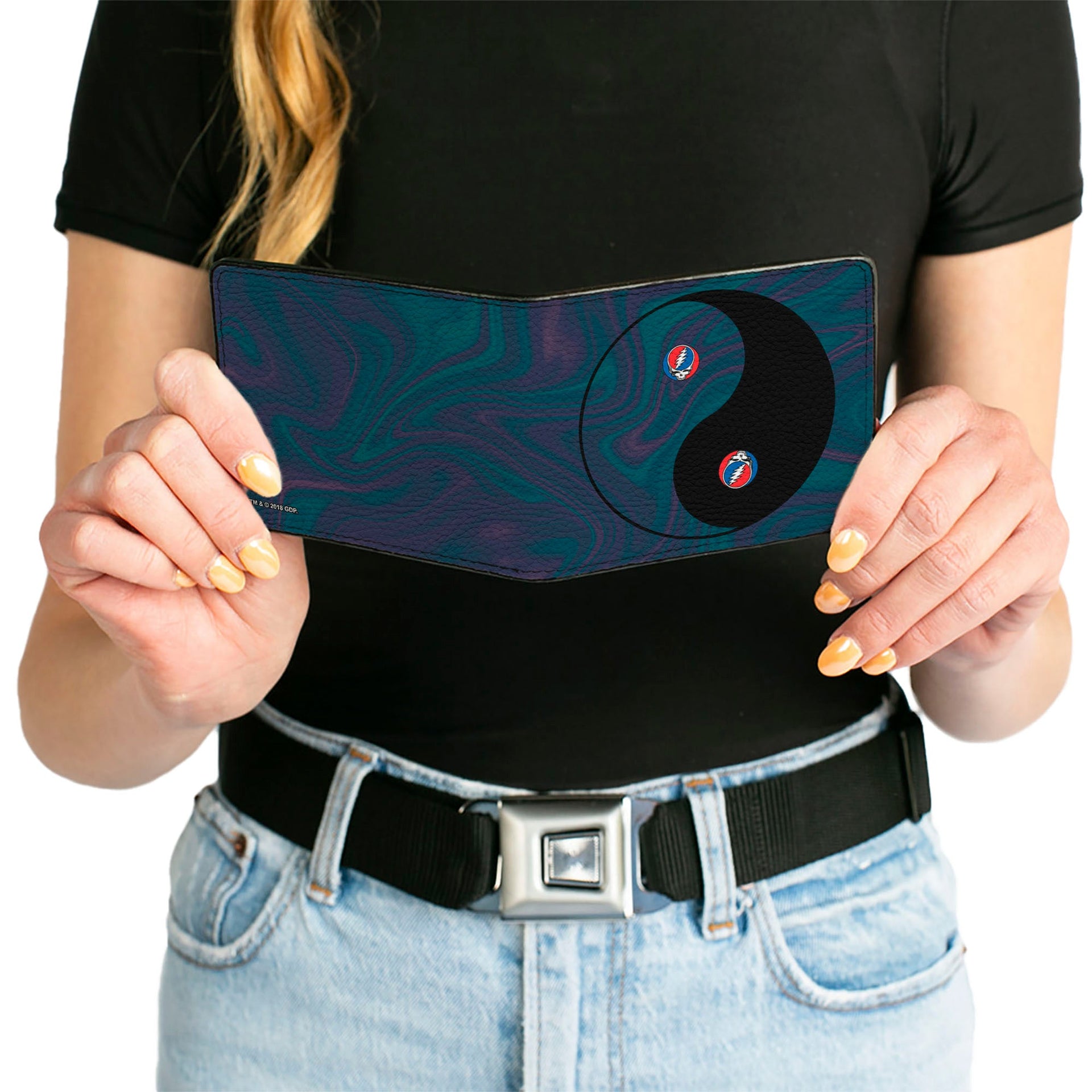 Space Your Face Yin-Yang Bi-Fold Wallet | Black