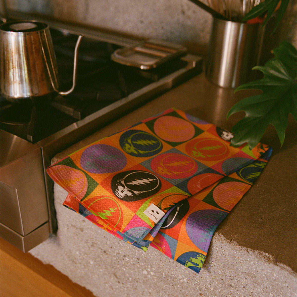 Steal Your Face Quick-Dry Kitchen Towel - Multi | Grateful Dead x Slowtide - Back
