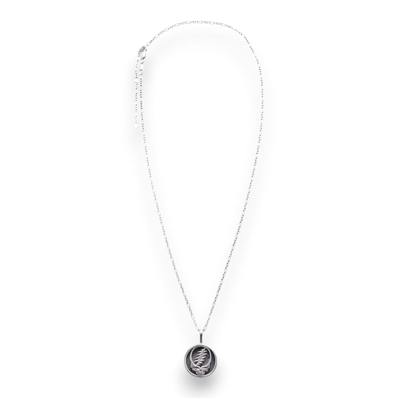 Grateful Dead Steal Your Face Sterling Silver Charm Necklace - Back