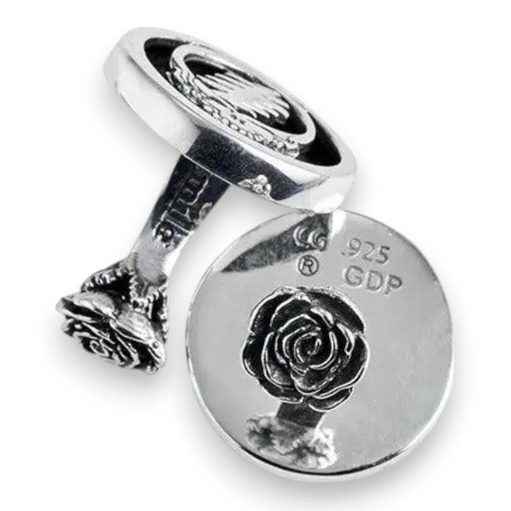 Grateful Dead Steal Your Face Sterling Silver Cufflinks - Back