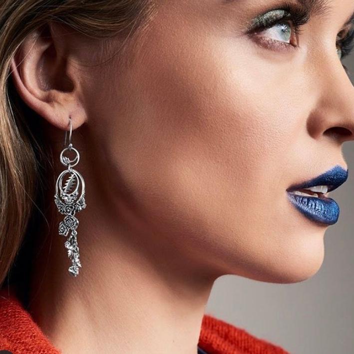 Steal Your Face Sterling Silver Drop Earring