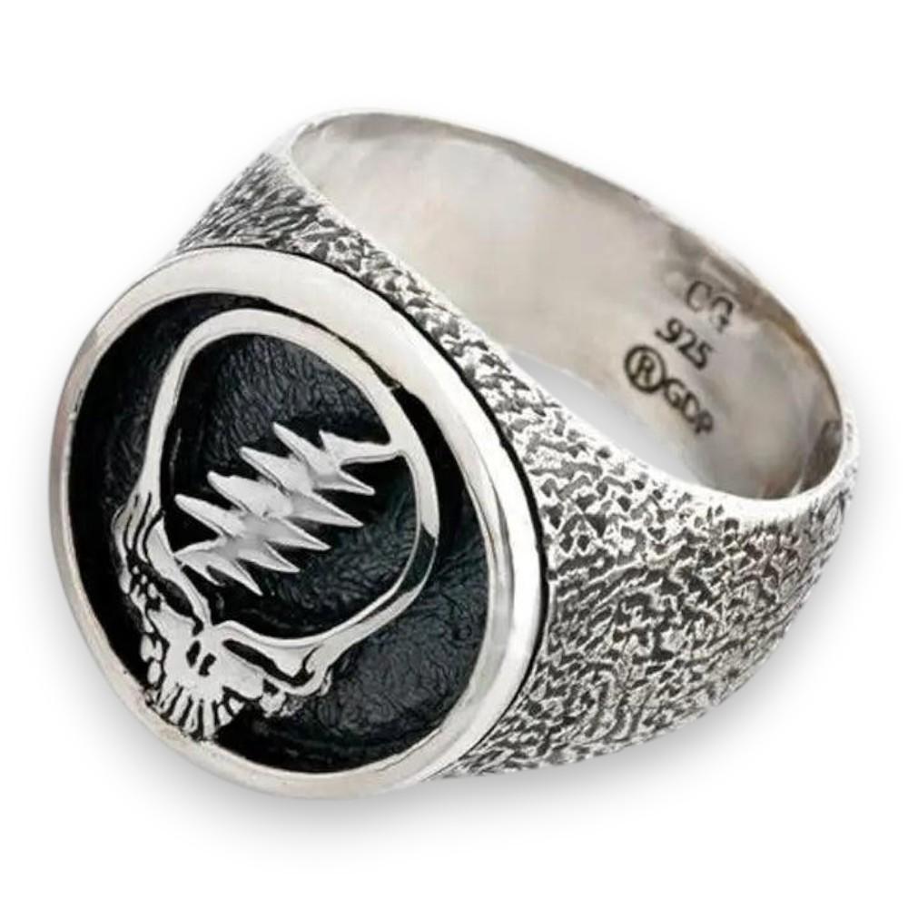 Grateful Dead Jewelry - Steal Your Face Sterling Silver Signet