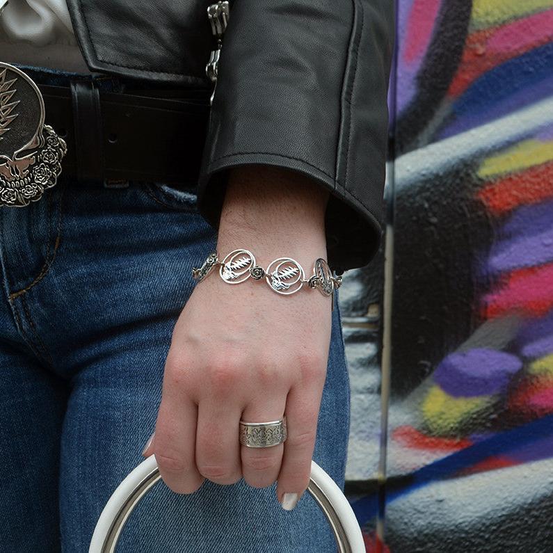 Steal Your Face Sterling Silver Statement Bracelet