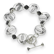 Grateful Dead Steal Your Face Sterling Silver Statement Bracelet - Front