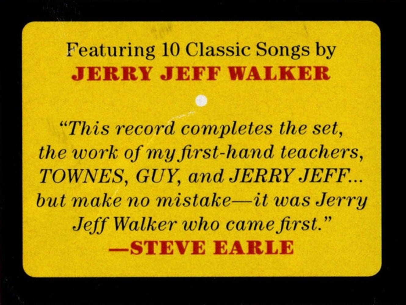 Steve Earle & The Dukes – JERRY JEFF (CD)