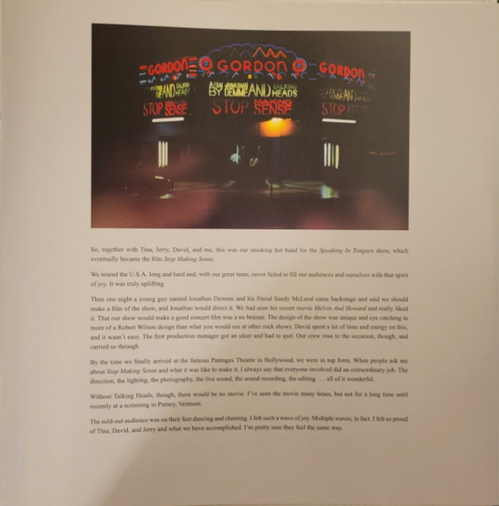 Talking Heads – Stop Making Sense (2-LP Vinyl) - Label