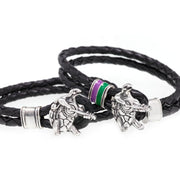 Terrapin Station Sterling Silver Leather Bracelet