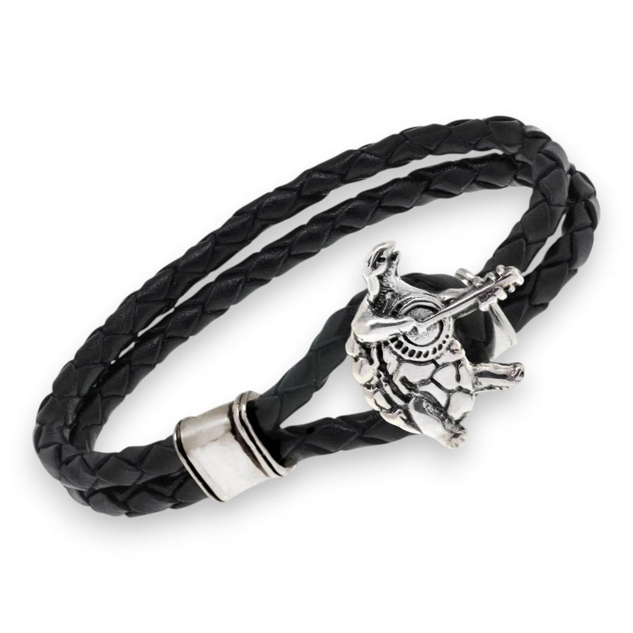 Grateful Dead Terrapin Station Sterling Silver Leather Bracelet - Front