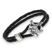 Grateful Dead Terrapin Station Sterling Silver Leather Bracelet - Front