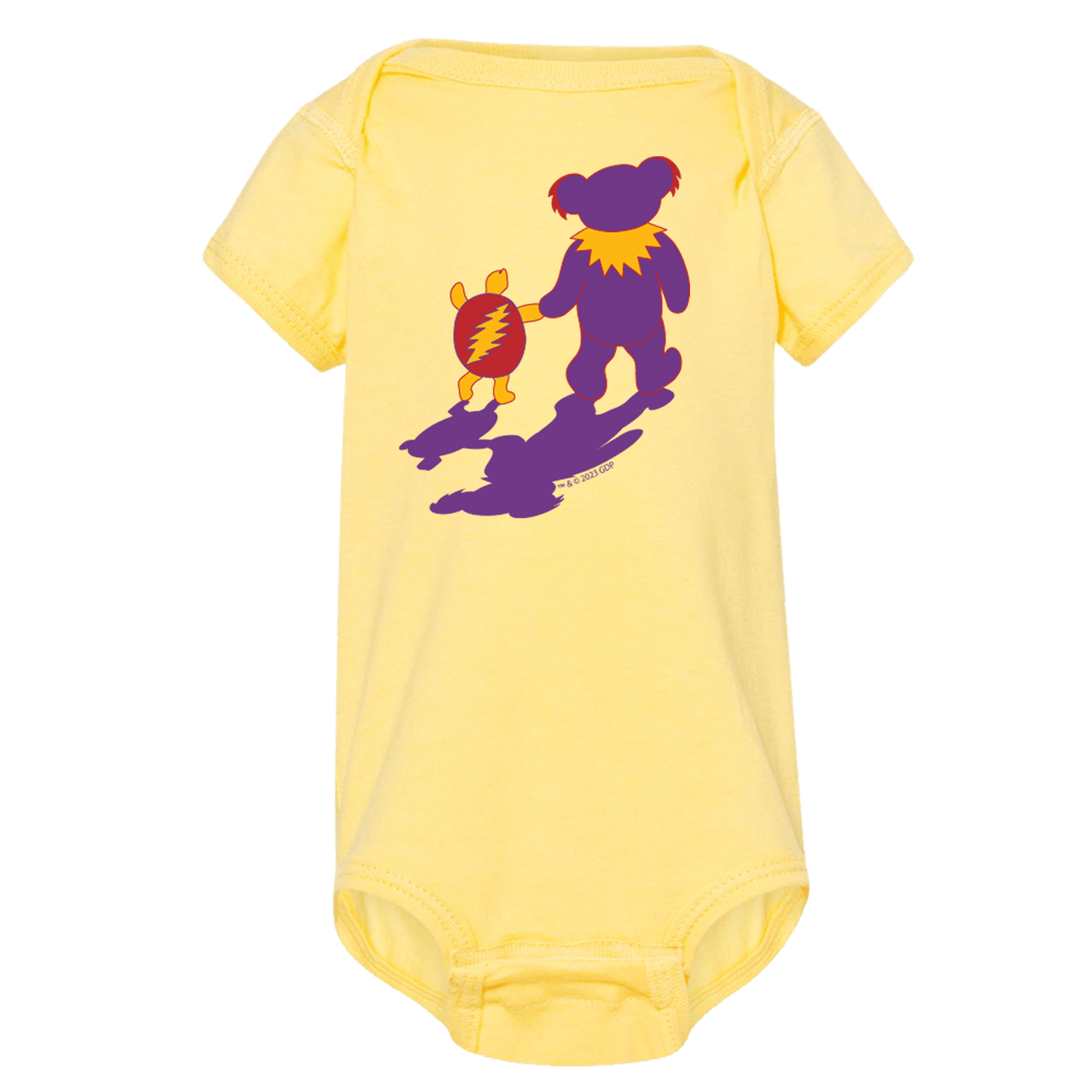 Grateful Dead Terrapin & Bear Short Sleeve Baby Onesie