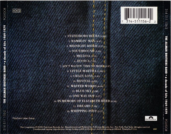 The Allman Brothers Band – Decade of Hits 1969-79 (CD) - Detail