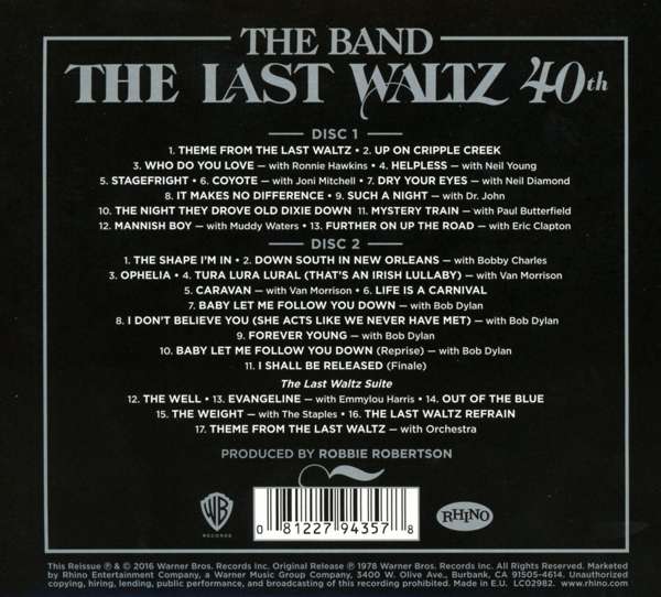 The Band – The Last Waltz: 40th Anniversary Edition (CD) - Detail