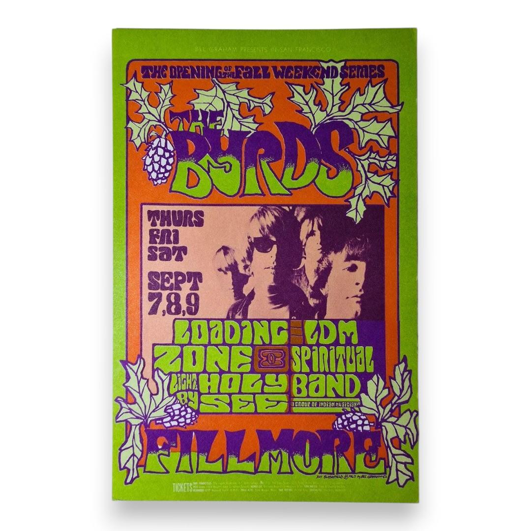 The Byrds, The Loading Zone, The LDM Spiritual Band – The Fillmore, San Francisco (Sep 7–9, 1967) by Jim Blashfield (Postcard)