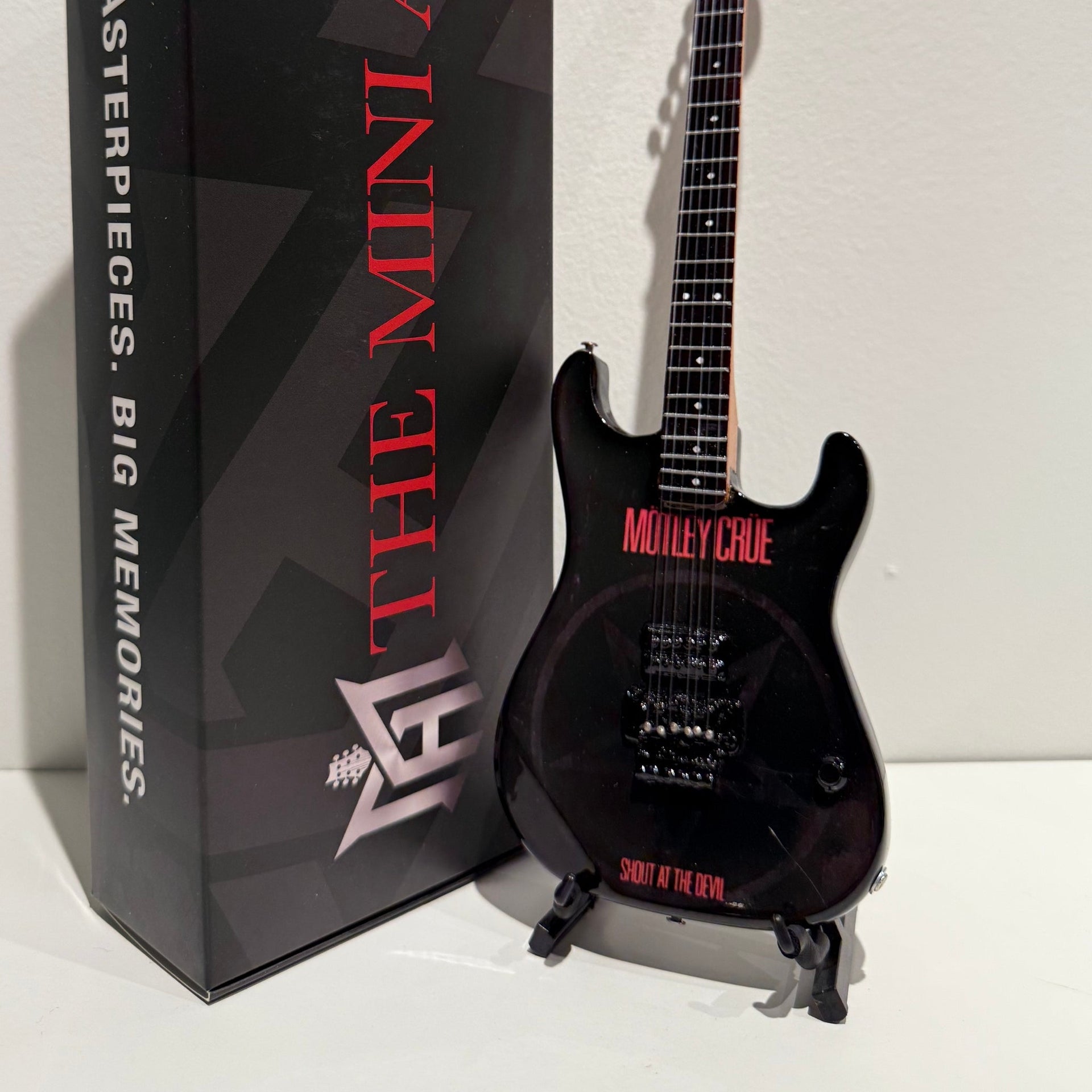 The Complete Mötley Crüe Album Cover Mini Guitar Set – All 4 Official Mini Guitar Designs