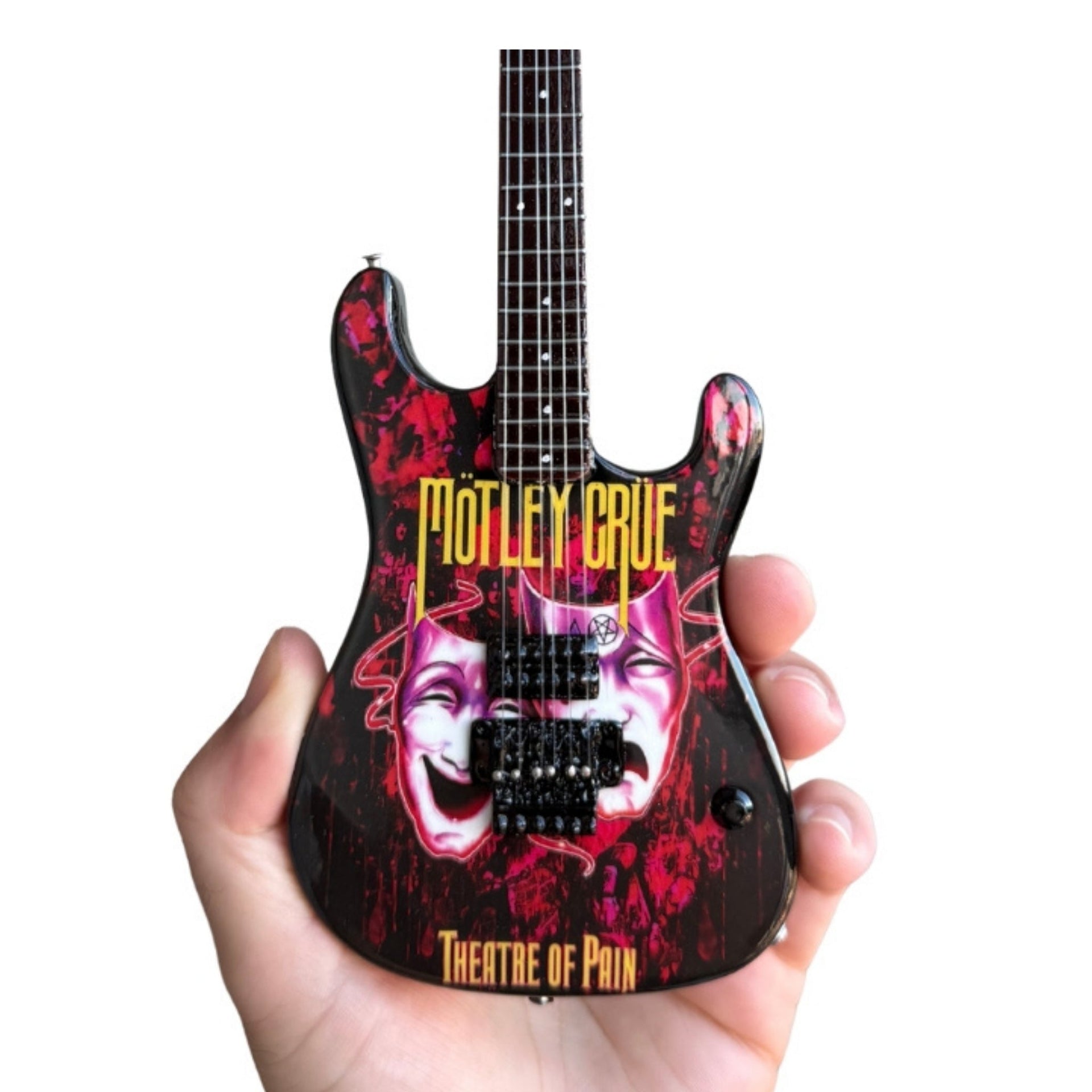 The Complete Mötley Crüe Album Cover Mini Guitar Set – All 4 Official Mini Guitar Designs