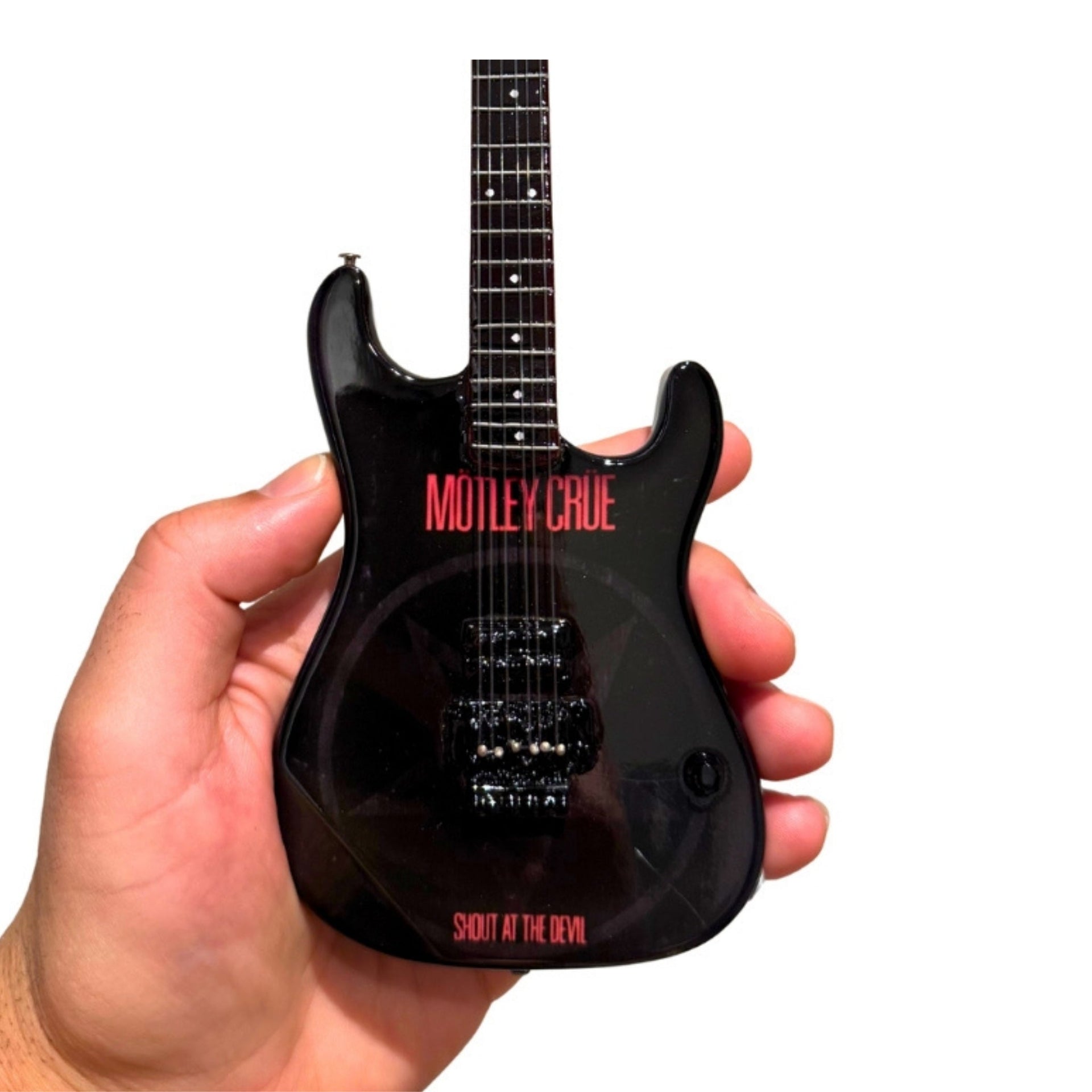 The Complete Mötley Crüe Album Cover Mini Guitar Set – All 4 Official Mini Guitar Designs