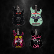 The Complete Mötley Crüe Album Cover Mini Guitar Set – All 4 Official Mini Guitar Designs